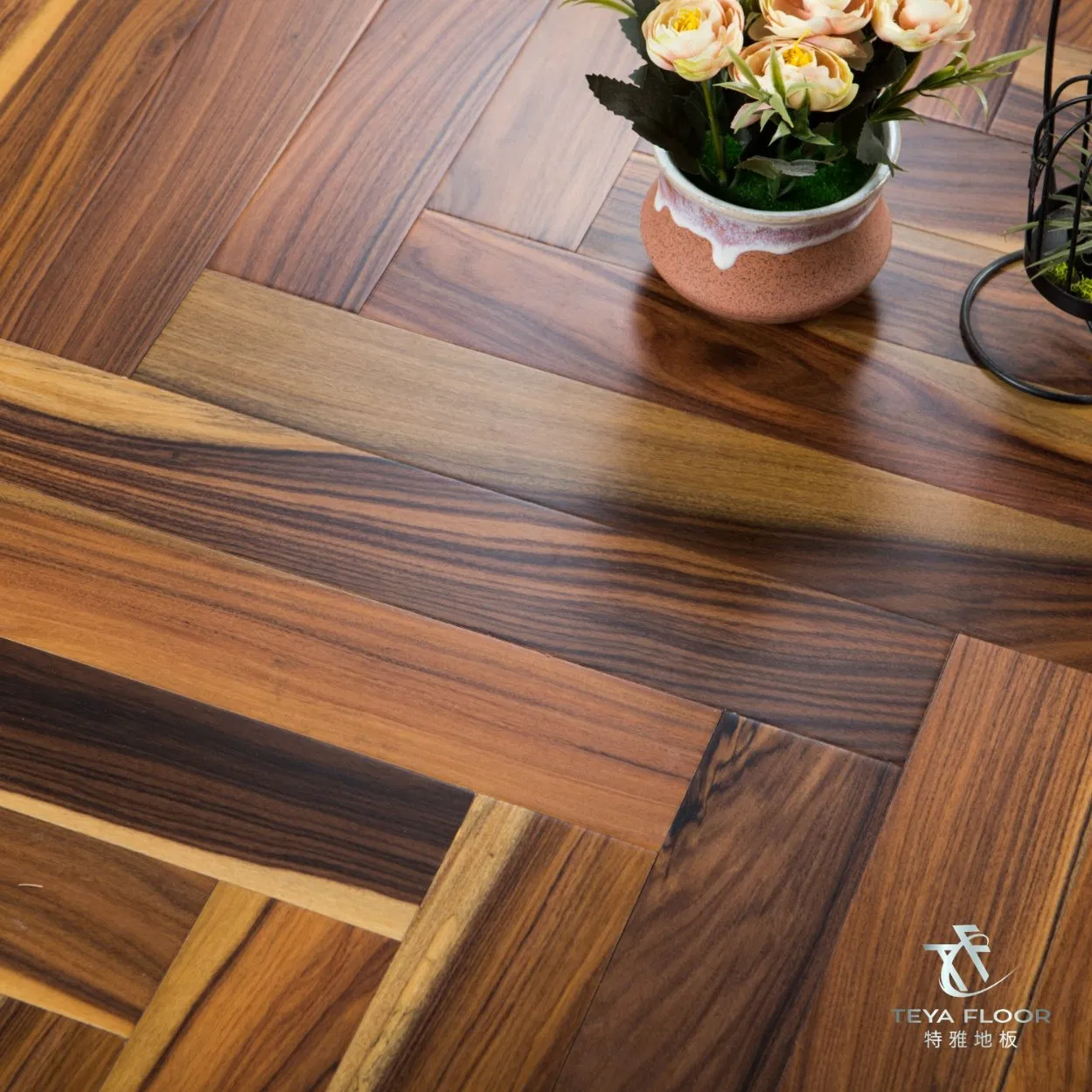 Инженерная доска паркетная Елочка Розовое дерево 15мм