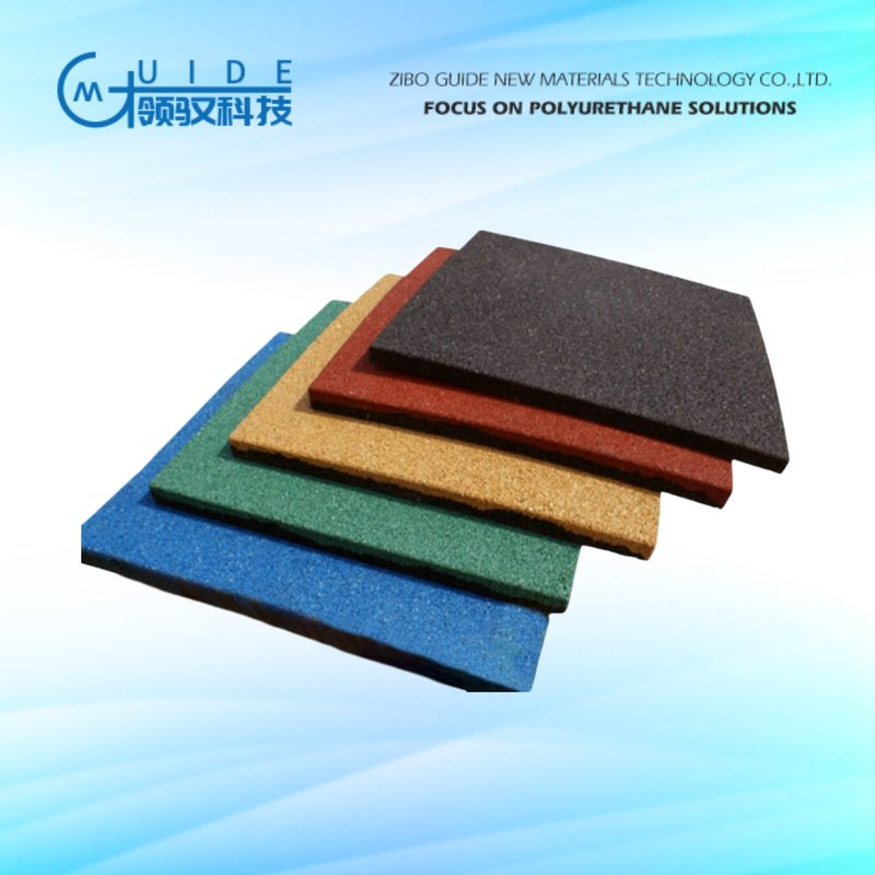 Anti Slip PU Binder Rubber Flooring Mat for Gym Fitness Center Shock Absorption