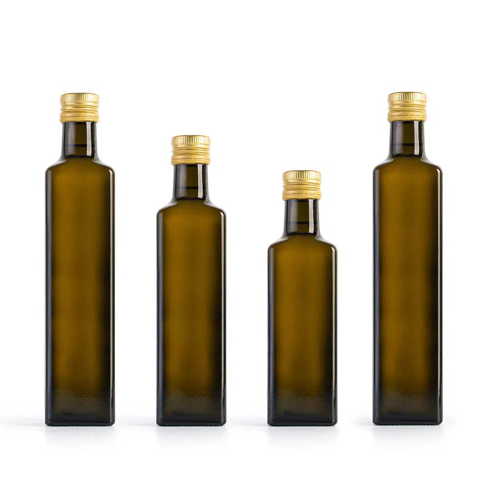 Empty Green Dark Glass Bottles for Olive Oil Vinegar