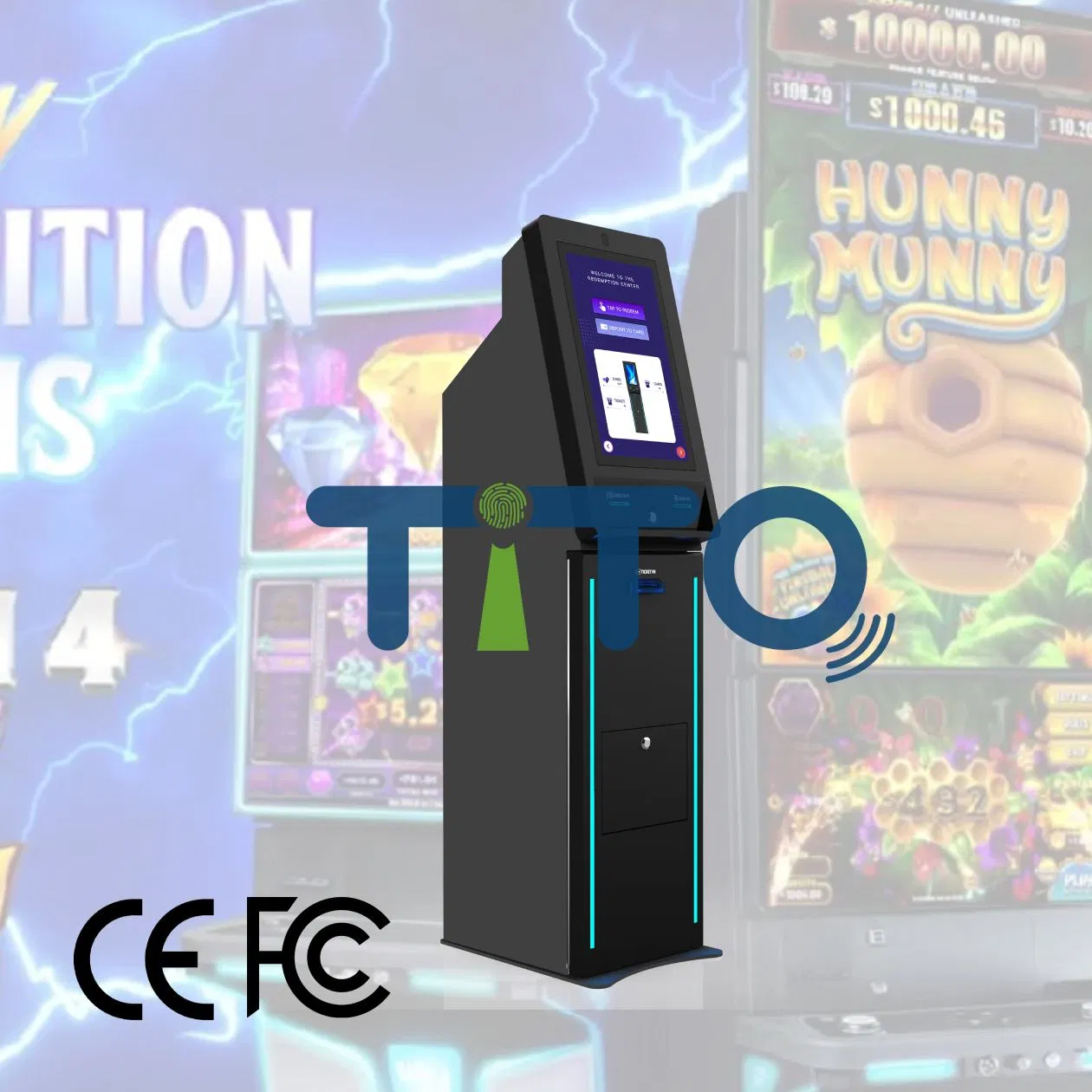 Integrated Bill Acceptor Kiosk for Skill Based Arcade Games High-Speed Ticket Redemption Terminal