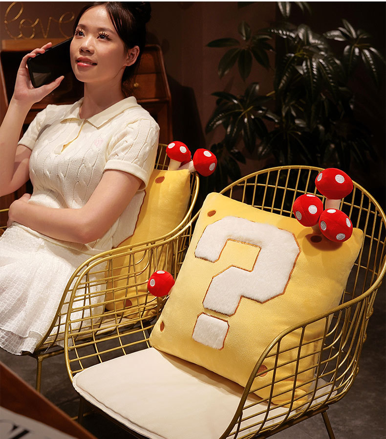 Autumn Home Decor Novelty Question Mark Pattern Cushion Set Game Party Decorative Sofa Covers Autumn Mushroom Throw Pillow Case