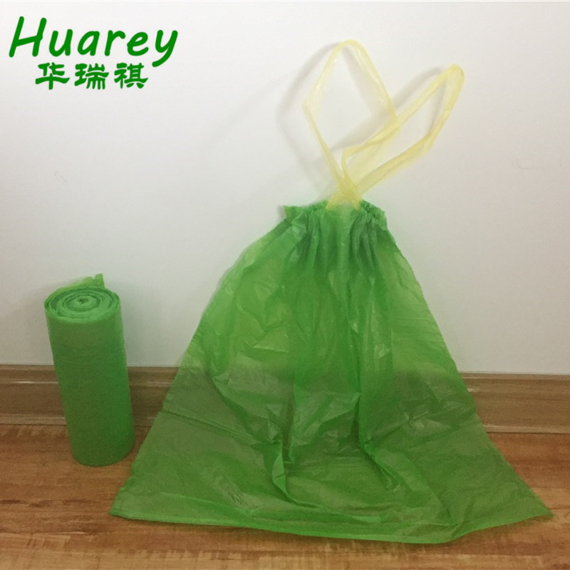 Disposable Plastic Kitchen Drawstring Garbage Bag on Roll