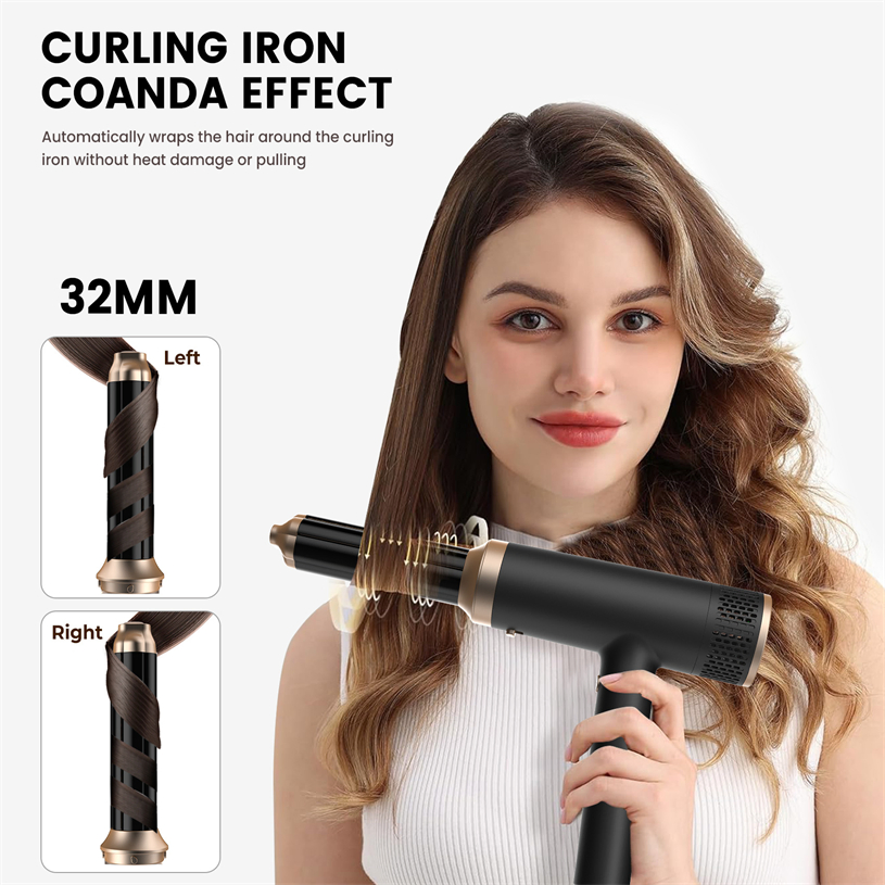 2025 New 2-in-1 5 Minutes Fast Drying 800W 1000W Ionic Hair Styler Hair Dryer and Curler for Salon & Home Use (OEM/ODM Accepted)
