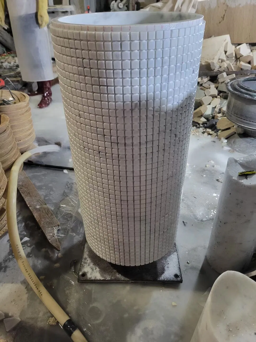 Modern Design Indoor Hotel Home Decoration Customized Size White Marble Sink with Pedestal