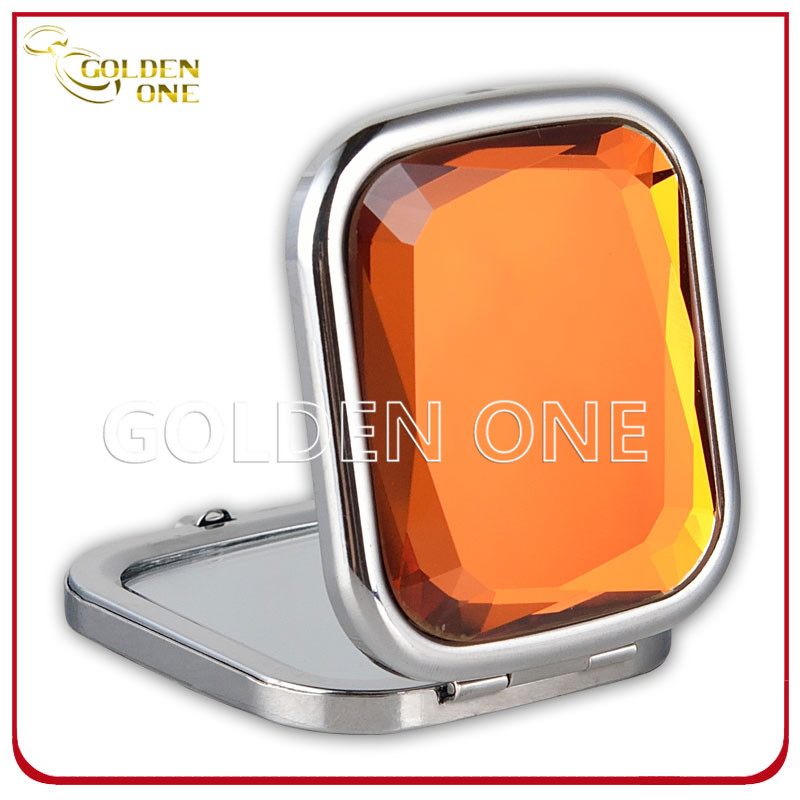 Personalized Gift Printed & Epoxy Logo Round Metal Cosmetic Mirror