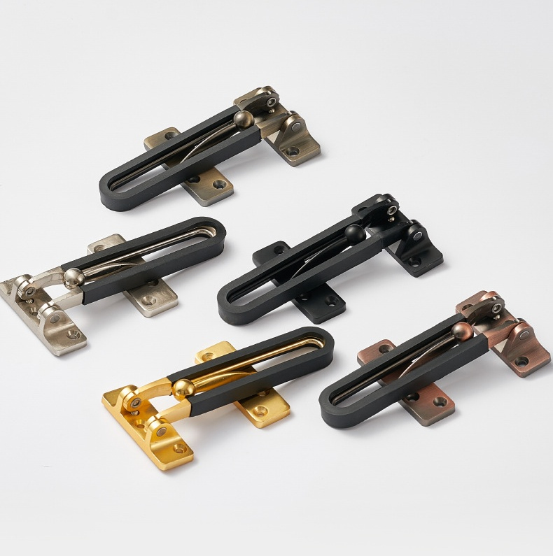 Zinc Alloy Large Anti-Theft Clasp Deduction with Silicone Rubber for Hotel Safety Door Hardware Security Chain Door