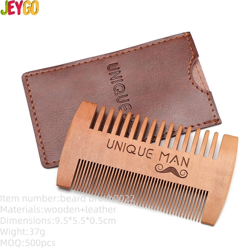 Best-Selling Fine and Coarse Tooth Anti-Static Custom Men's Beards Wooden Comb