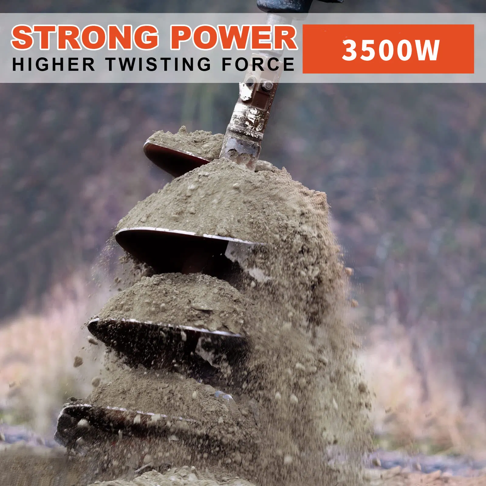 Petrol Hand Push Power Earth Auger 3500W Power 4 Stroke Chinese Supplier Post Hole Digger Power Ground Drill Digger Auger