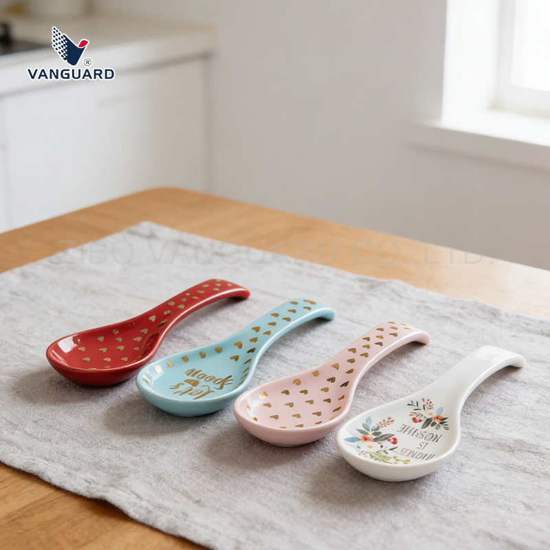 Christmas Large Porcelain Spoon Custom Printing Ceramic Soup Spoon for Festival
