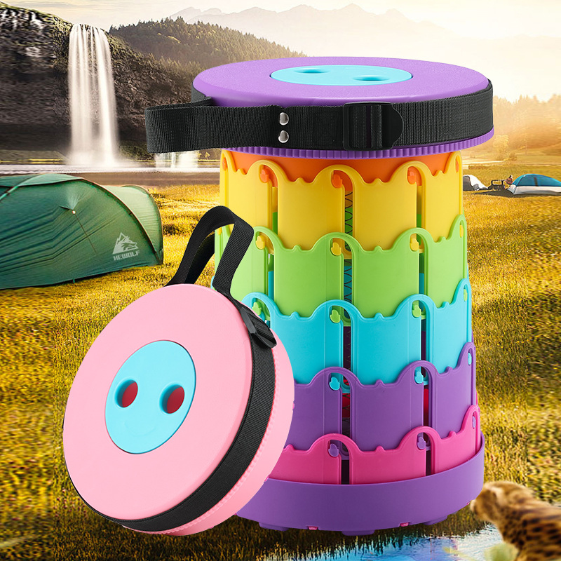 Rainbow Mountain Camping Sturdy Portable Multifunctional Plastic Folding Stool/Chair