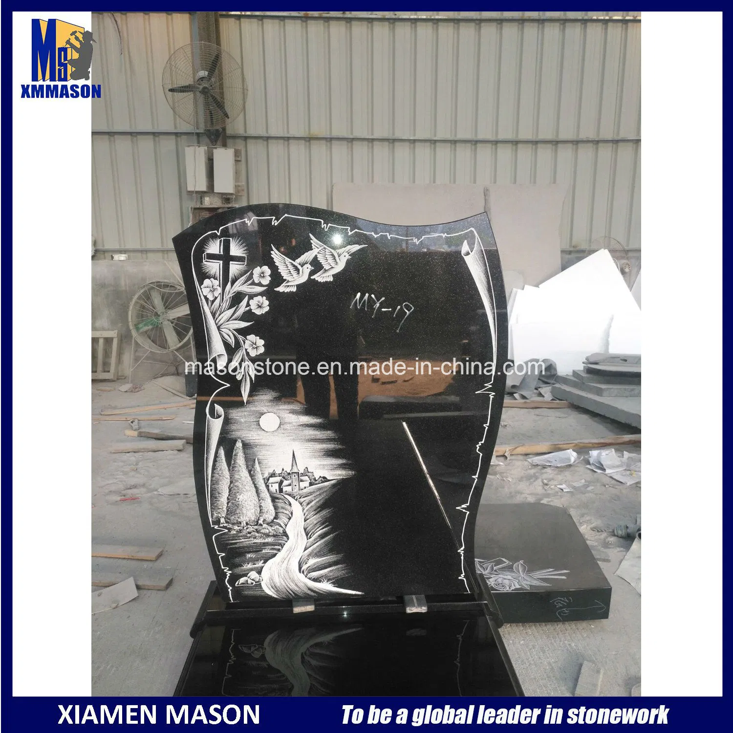 European Tombstones with Nice Carving Headstones Granite Monument