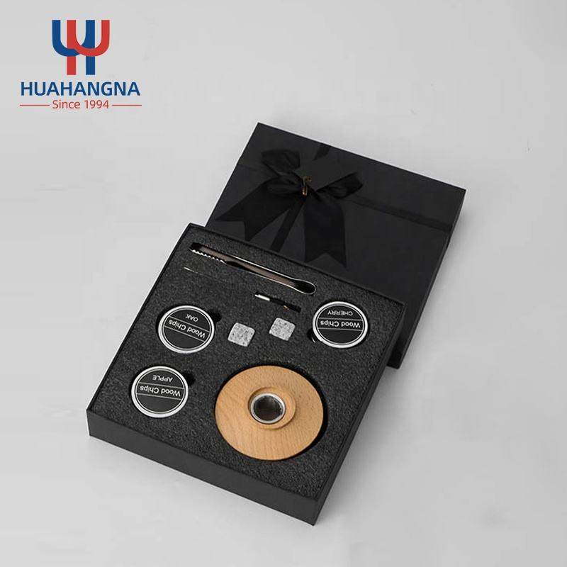 Old Fashioned Chimney Drink Smoker Infuser Smoking Saucer Set Bar Whiskey Smoker Gifts Box with Chips