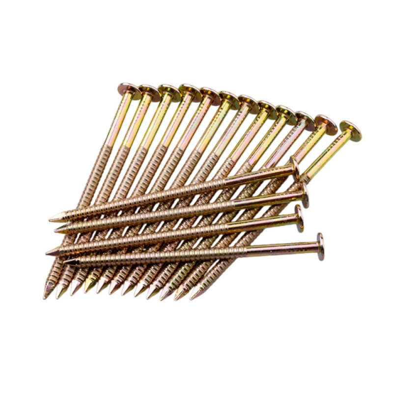 Color Zinc Plating Round Flat Head Ring Shank Steel Nail for Furniture