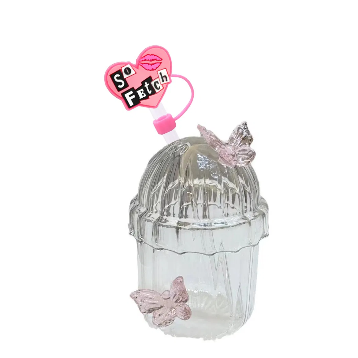 8/10m Pink Bad Girl Dust Plug Straw Cap Creative DIY Cup Straw Accessories Cross-Border E-Commerce in Stock