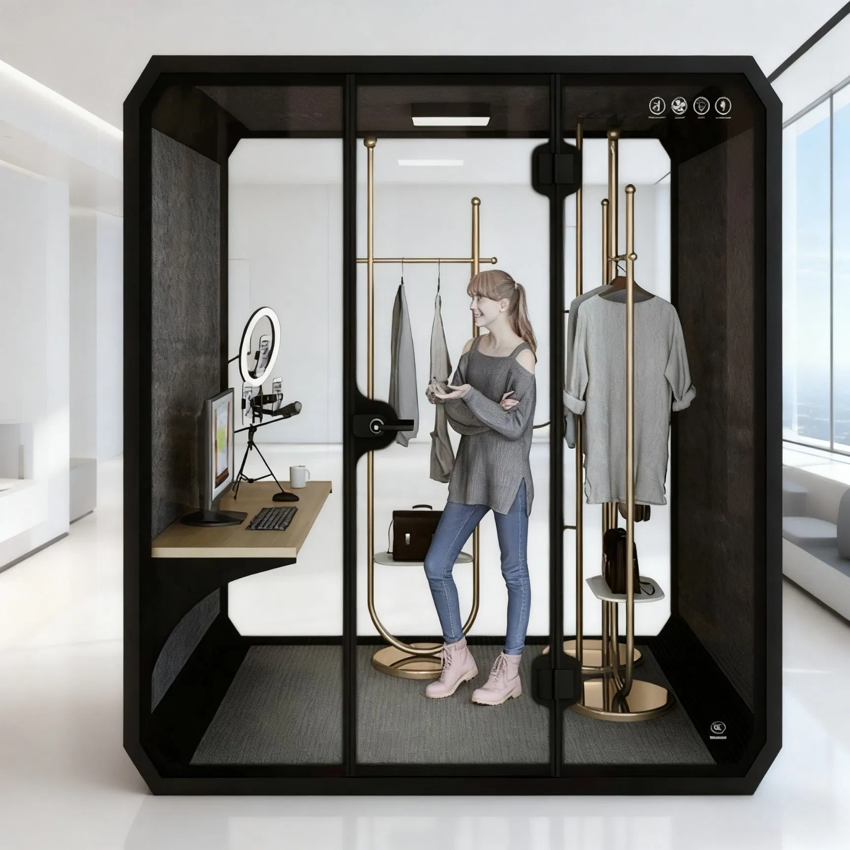 Mingle Furniture Privacy Soundproof Telephone Booth Professional Manufacturer Soundproof Pod