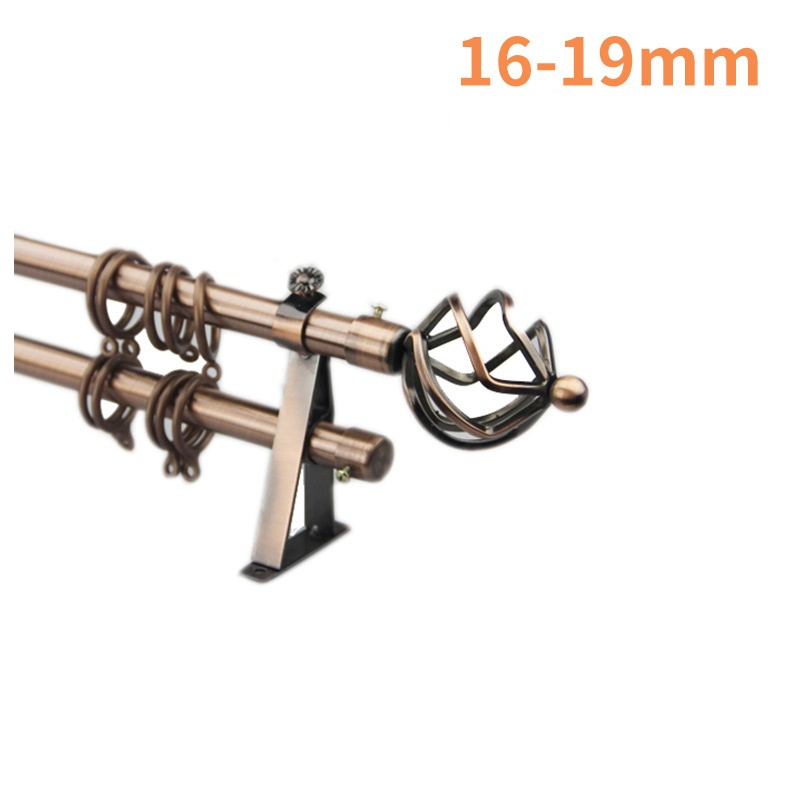 New Home Decor Hollow out Iron Metal Twisted Wrought Metal Curtain Rail Rod Set Curtain Poles Track Curtain Rods Bracket