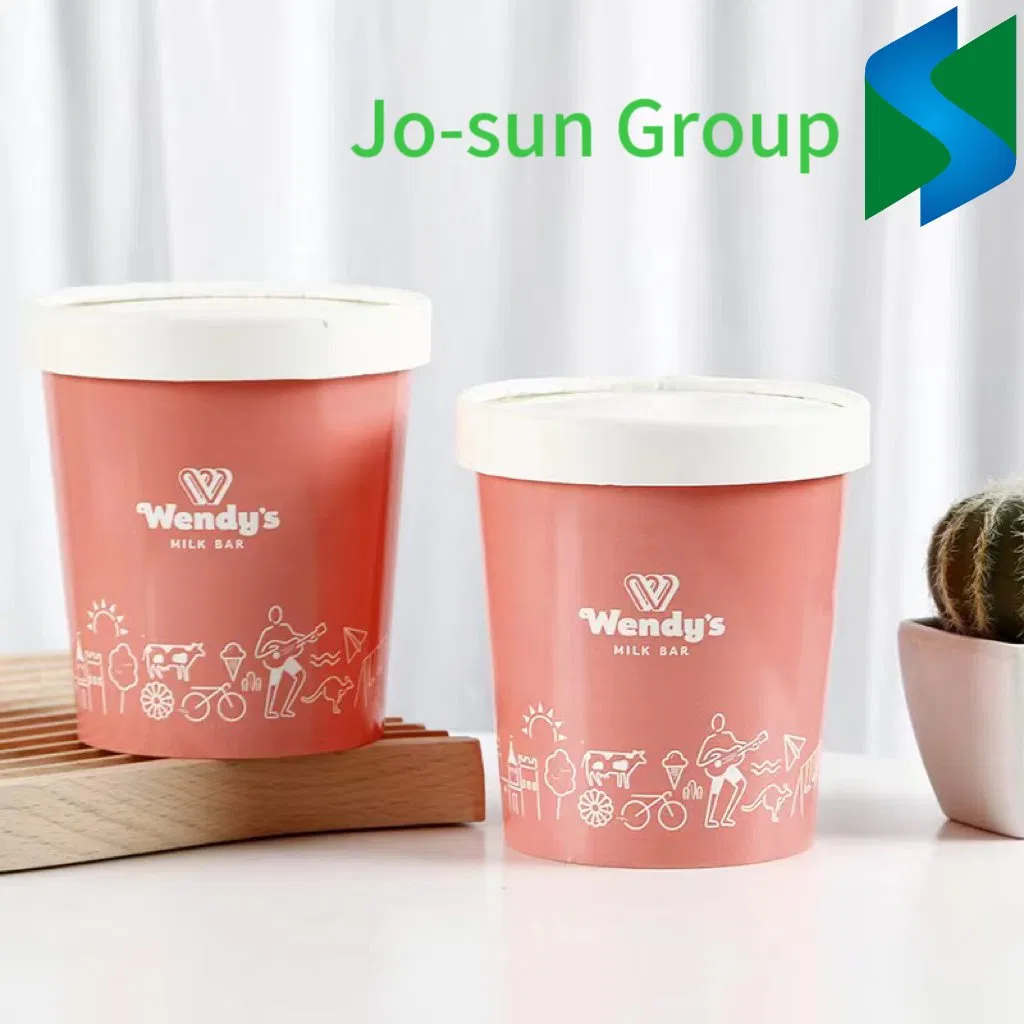 Colorful Logo Design Disposable 8oz 12oz 16oz Ice Cream Bowl Ice Cream Kraft Paper Cup Bucket