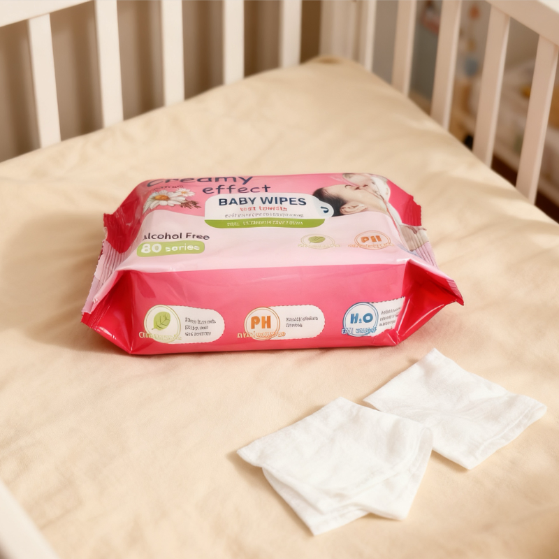 Biodegradable Baby Wet Wipes Gentle Touch Spunlace Non-Woven Baby Skin Caring Wet Wipes with 99.99% Pure Water and pH Balance