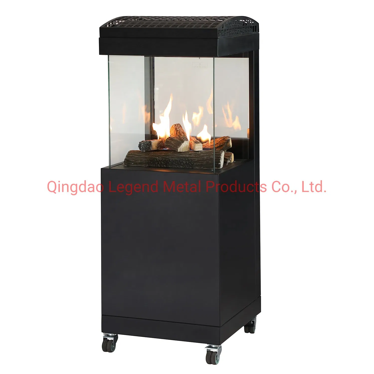 Free Standing Outdoor Use Patio Fireplace with Glass View Flame