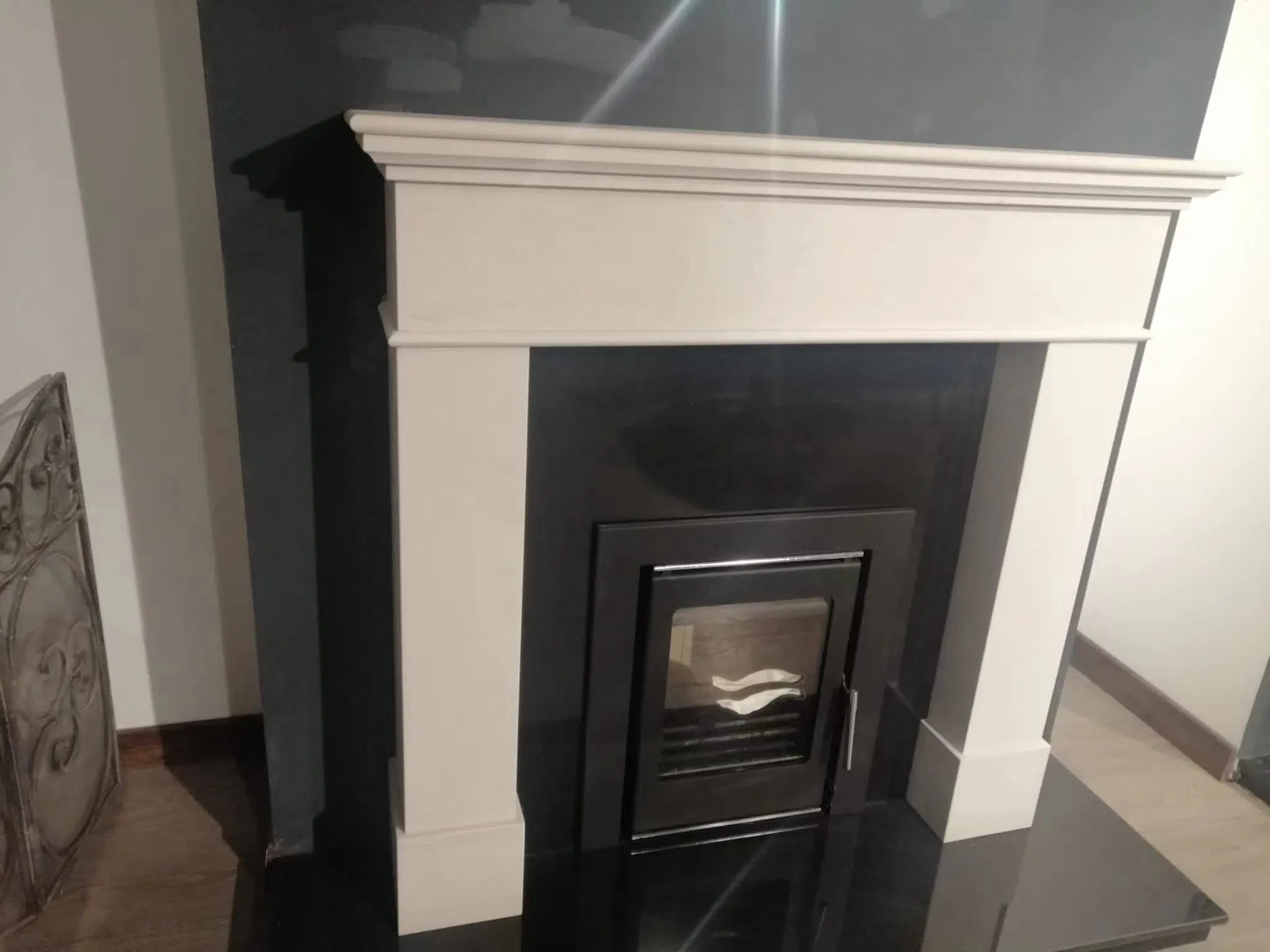 Custom Design Factory Direct Supply Crema Bello White Limestone Fireplace High End Stone Fireplace Surround