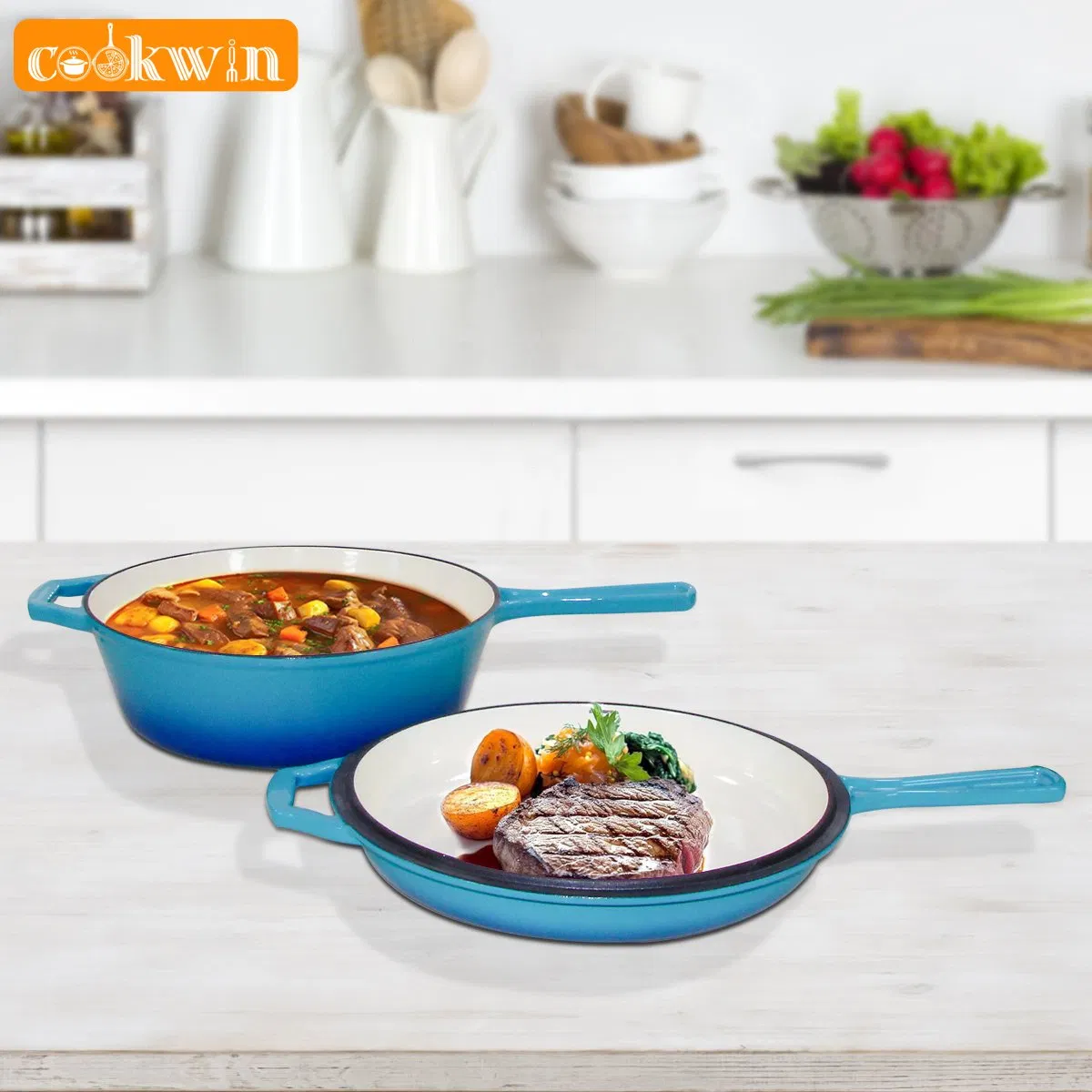 Чугунная эмалированная утятница Cookwin, 4.9 кварт