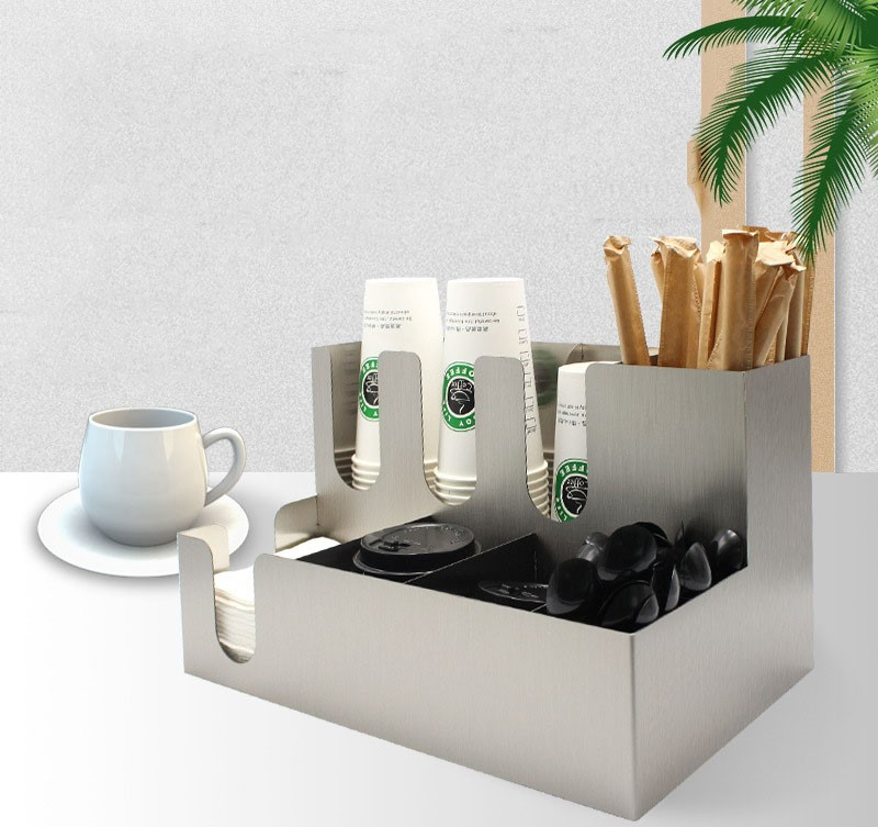 Rectangle Stainless Steel Metal Tissue Box Napkin Straws Holder Restaurant Bar Caddy for Comandon Normandin-Mercier