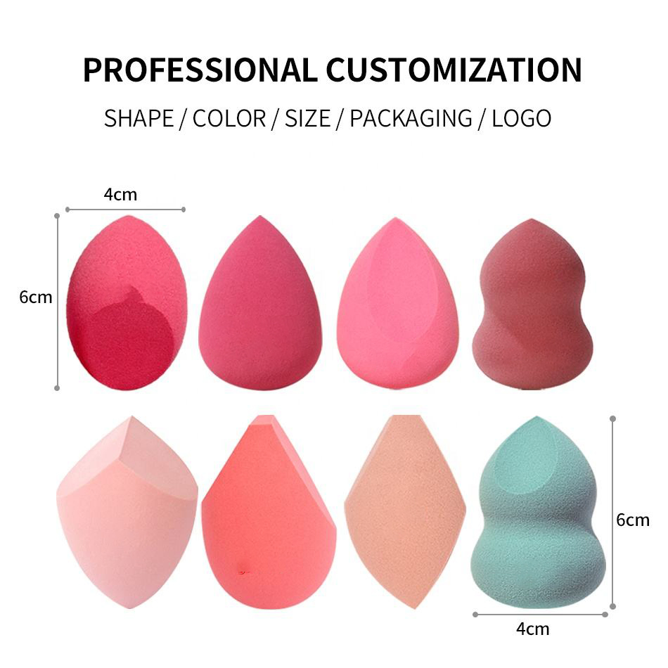 Soft Vegan Latex Free Custom Logo Beauty Egg Foundation Powder Puff Blending Makeup Blender Sponge for Liquid