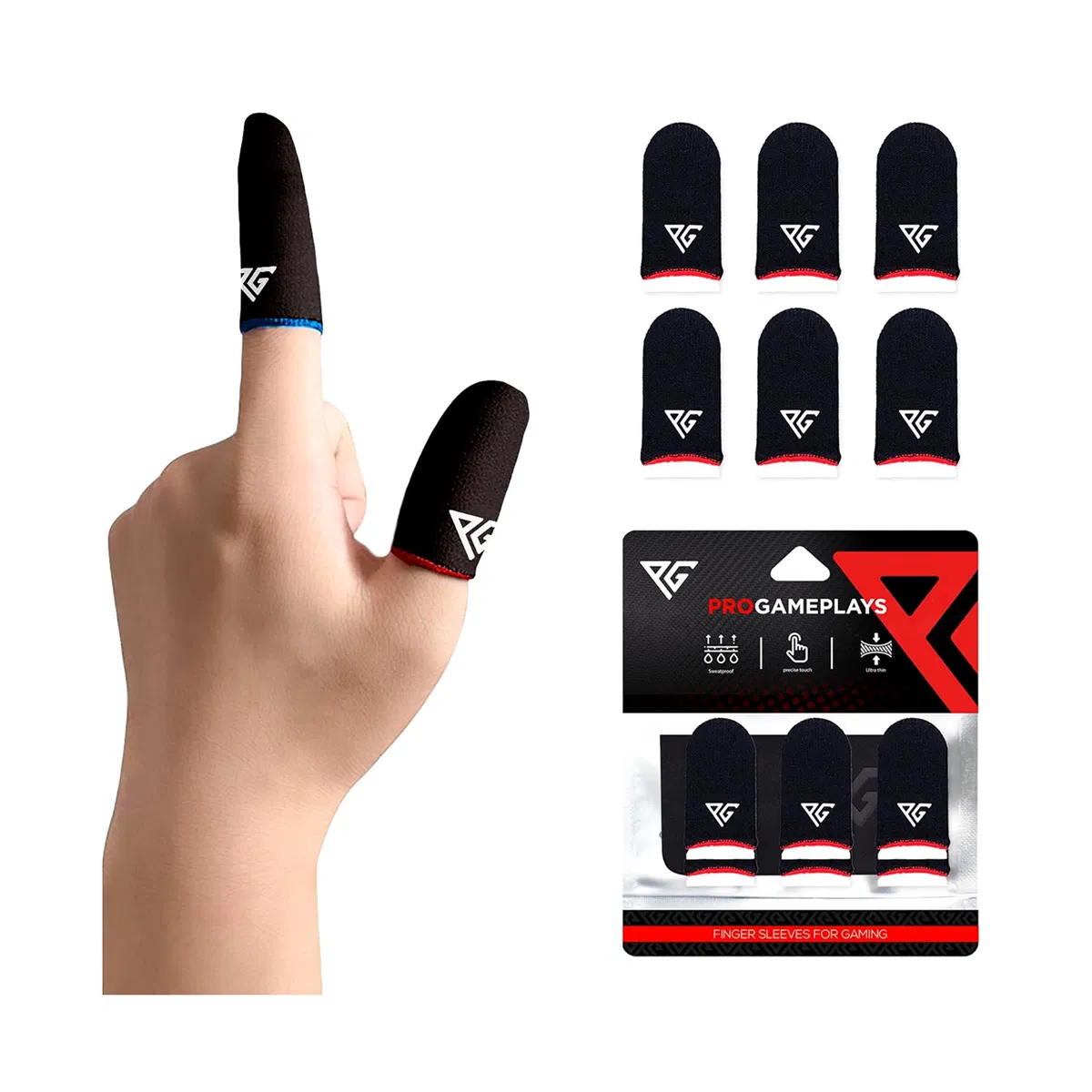 Progameplays Finger Sleeves for Gaming, Pubg Cod Mobile Phone, Breathable, Anti Sweat Gaming Phone Compatible, Ultra Sensitive