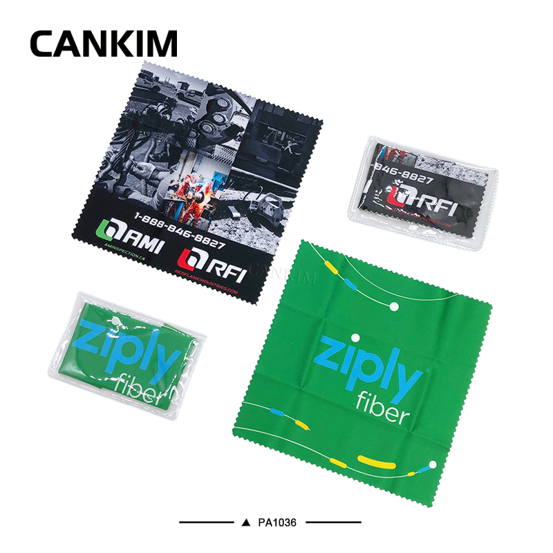 Custom Sunglasses Cleaning Cloth Jewelry Cleaning Microfiber Cloth for Glass with Transparent Snap Pocket Package