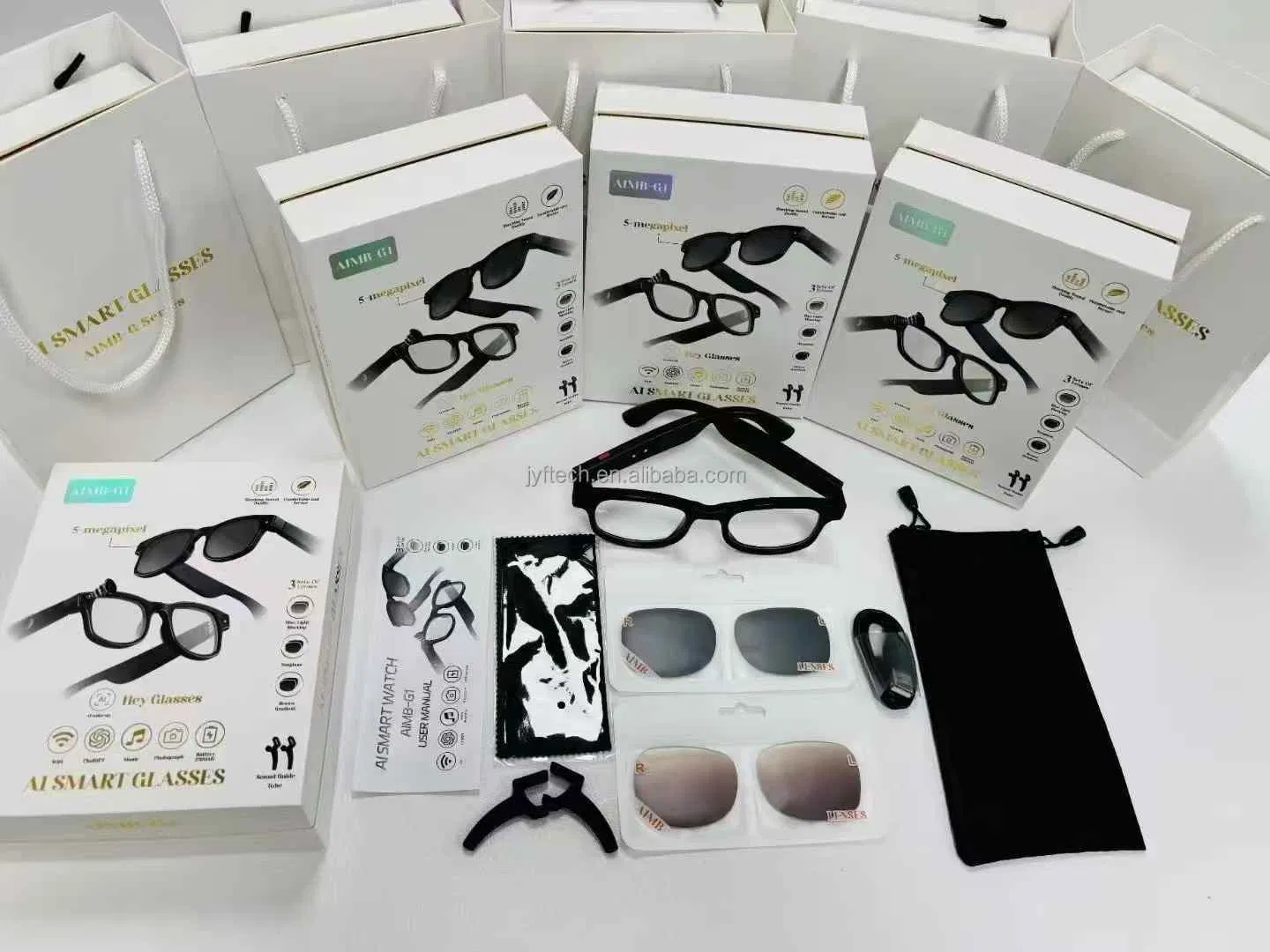 High Quality Smart Glasses G1 5MP HD Camera Video Audio Recording Bt Calls Music Voice Assistant Ai Translation WiFi Bt Glasses