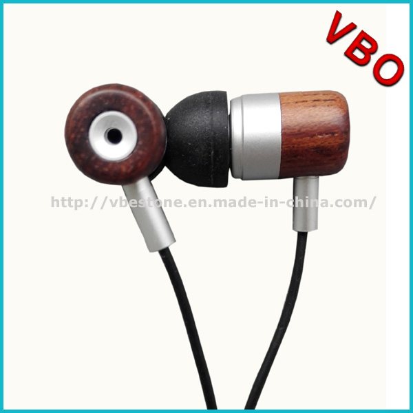 Wooden in-Ear Stereo Earphone for MP3