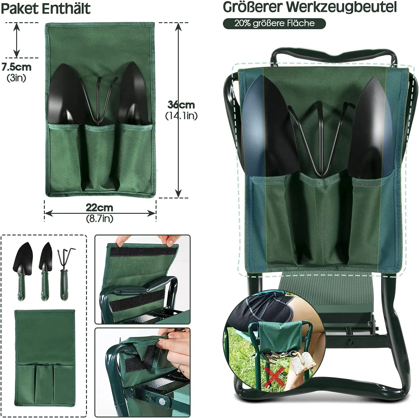 Cheap Price OEM Portable Garden Stool Garden Kneeling Mats with EVA Foam Cushion