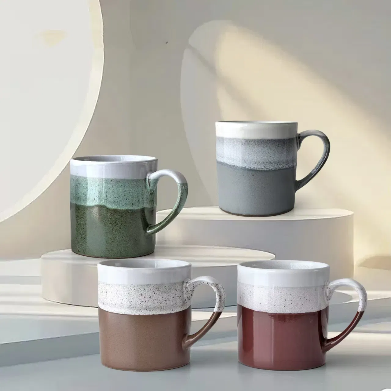 Керамическая кружка с реактивной глазурью, 12 oz
