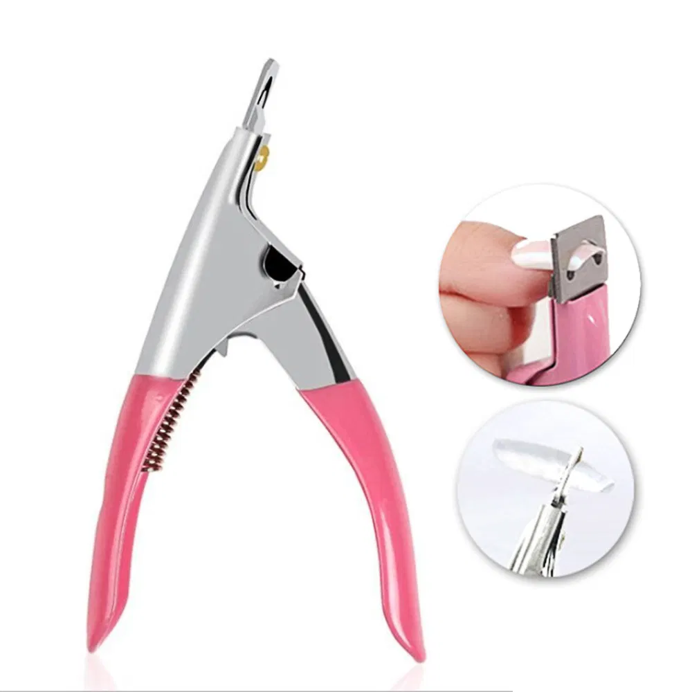 Cross Border Hot Sale Stainless Steel Pink U-Shaped Nail Clippers