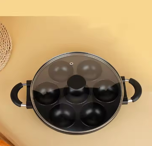 Reversible Non-Stick Cookware Set with 7 Holes Heat Resistance Metal Grill Pan