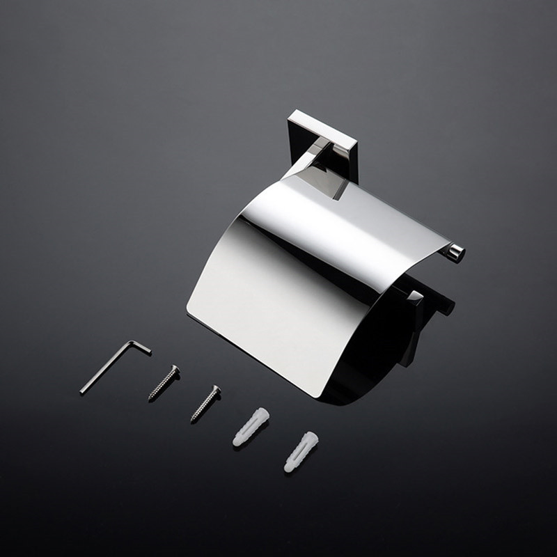 Stainless Steel Bathroom Hardware Set Mirror Chrome Polished Towel Rack Toilet Paper Holder Towel Bar Hook Bathroom Accessories