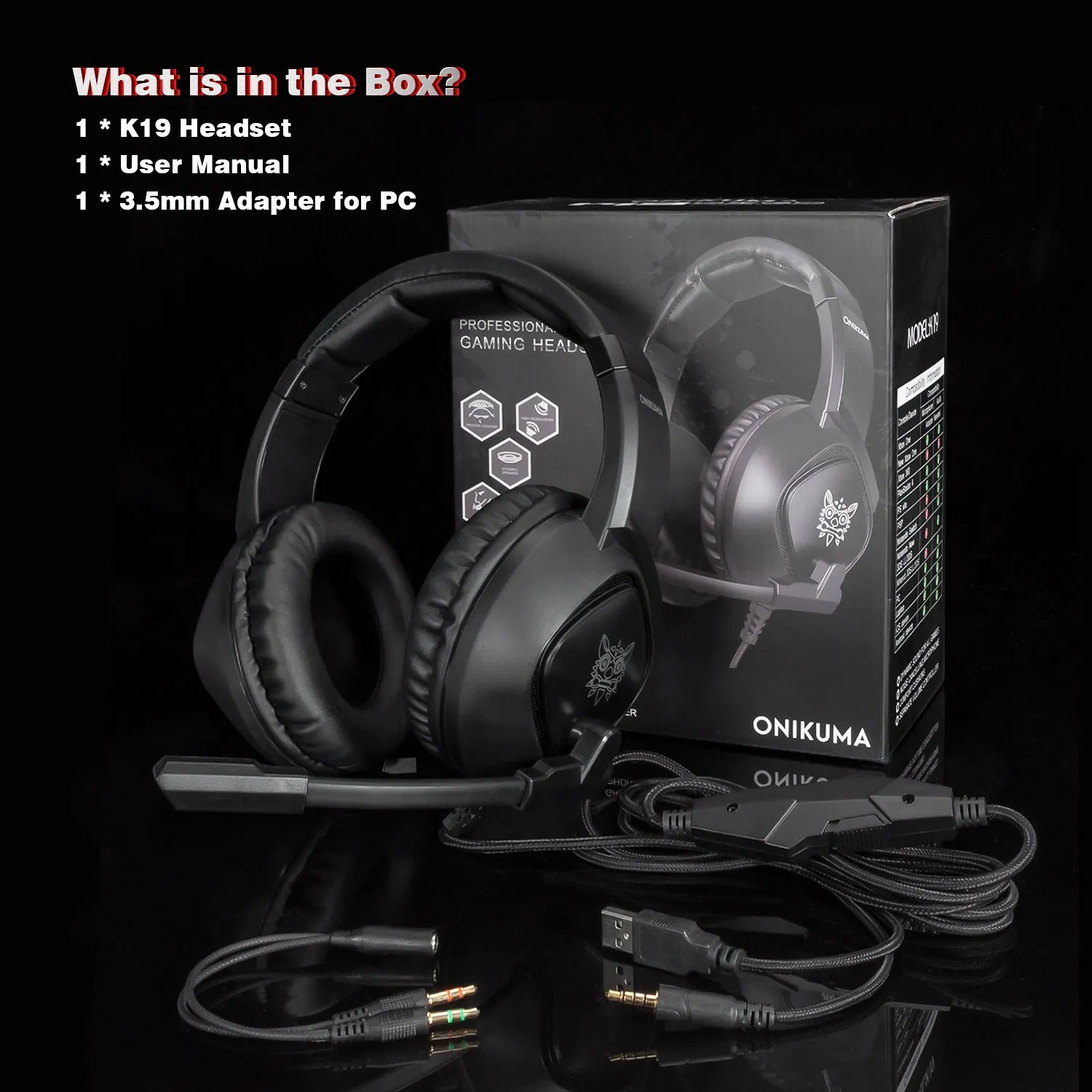Professional Headphones Over Ear Wired Headset with Microphone Headphone