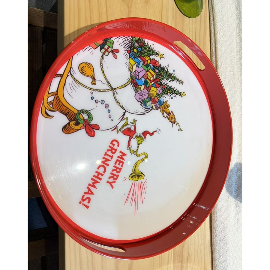 Eco Friendly Red Color Plastic Disposable PP Material Molecular Gastronomy Charger Plate