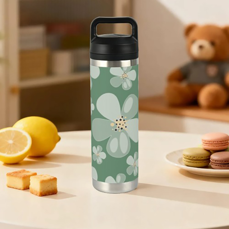 Large Capacity Stainless Steel Water Bottle Logo Bottles UV Print Handle Cup