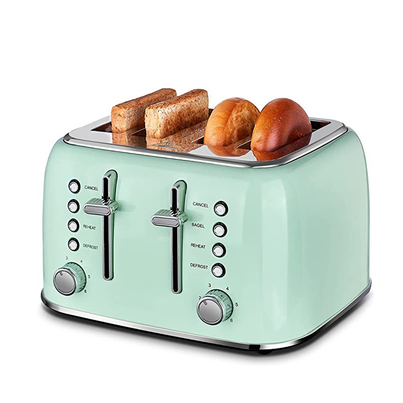 Macaron Bread Machine Household Breakfast Machine Stainless Steel 4 Pieces Toaster