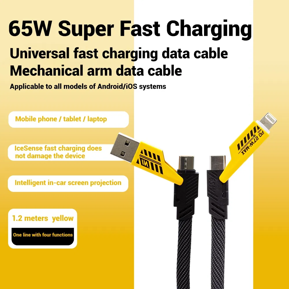 Fast Charging 4 in 1cable 65W Type C Data Cable