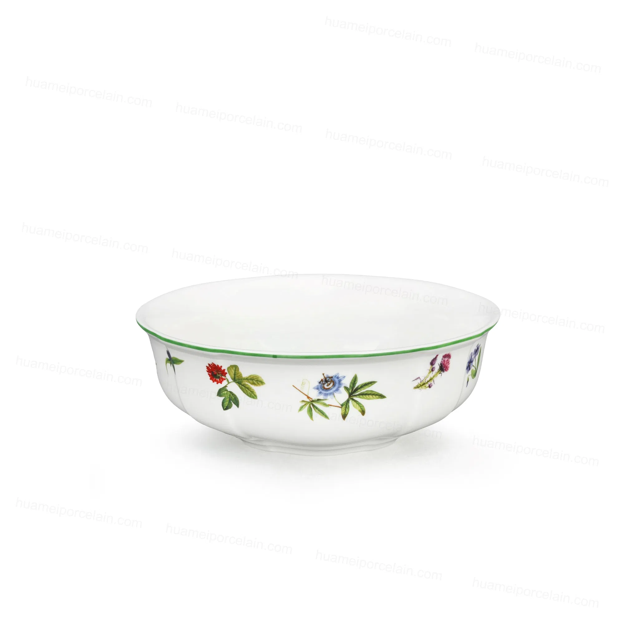 Elegant Floral Ceramic Salad Bowl for Chic Dining Experiences