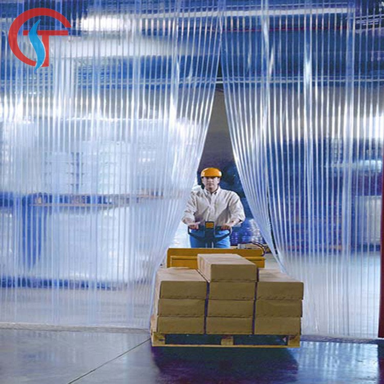 Double PVC Ribbed Plastic Strip Vinyl Door Curtain