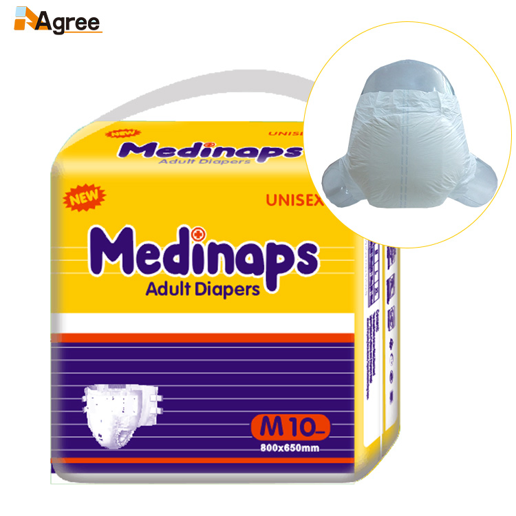 Premium Soft-Woven Adult Diaper with PE Backsheet, Model No.: Medinaps