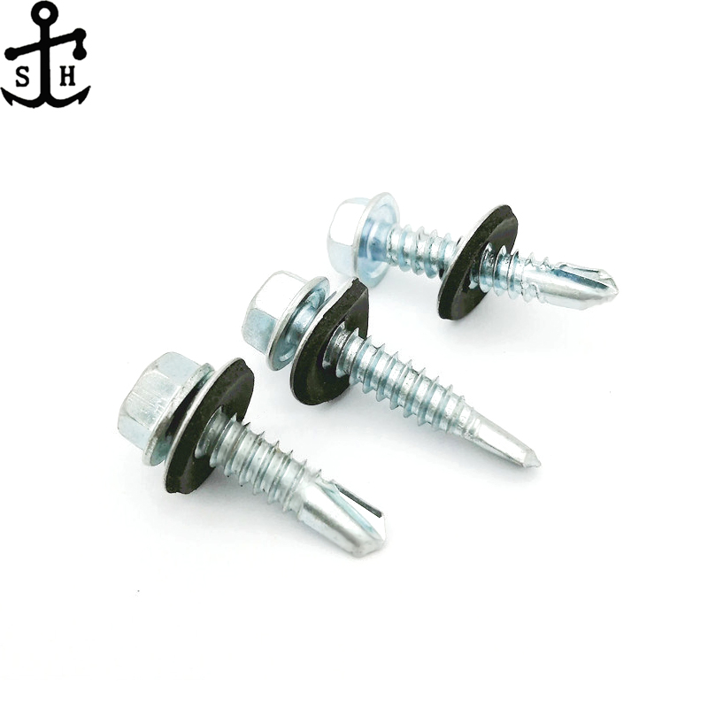 Chinese Roof Screw Hex Head Self Drilling Screw with Black EPDM Washer Bonded