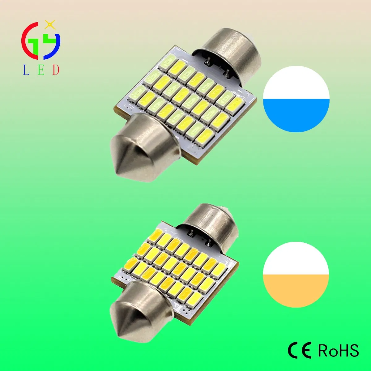 Светодиодная лампа для авто C5W 31mm, смена цветов