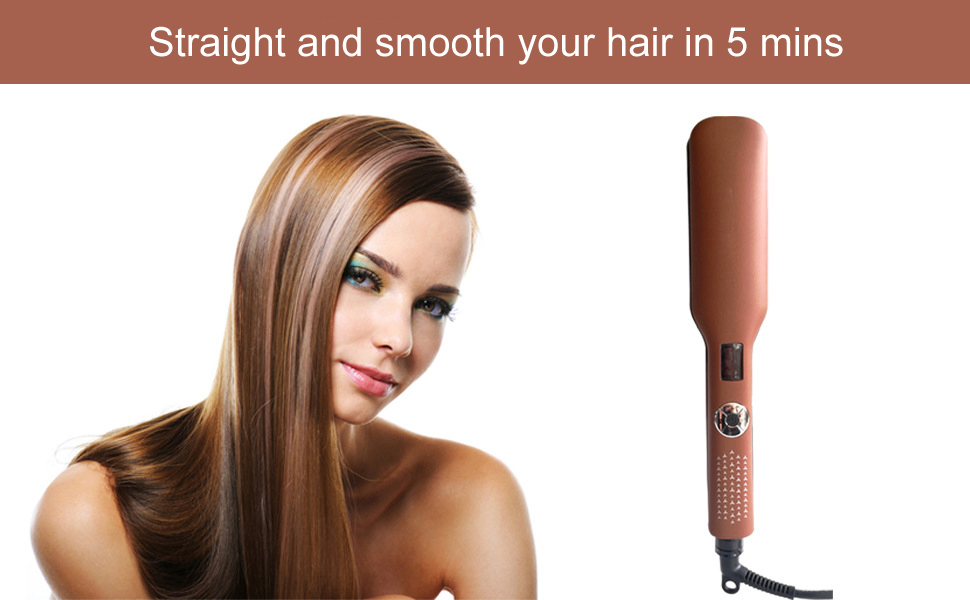 LCD Hair Straightener with Wide Plate