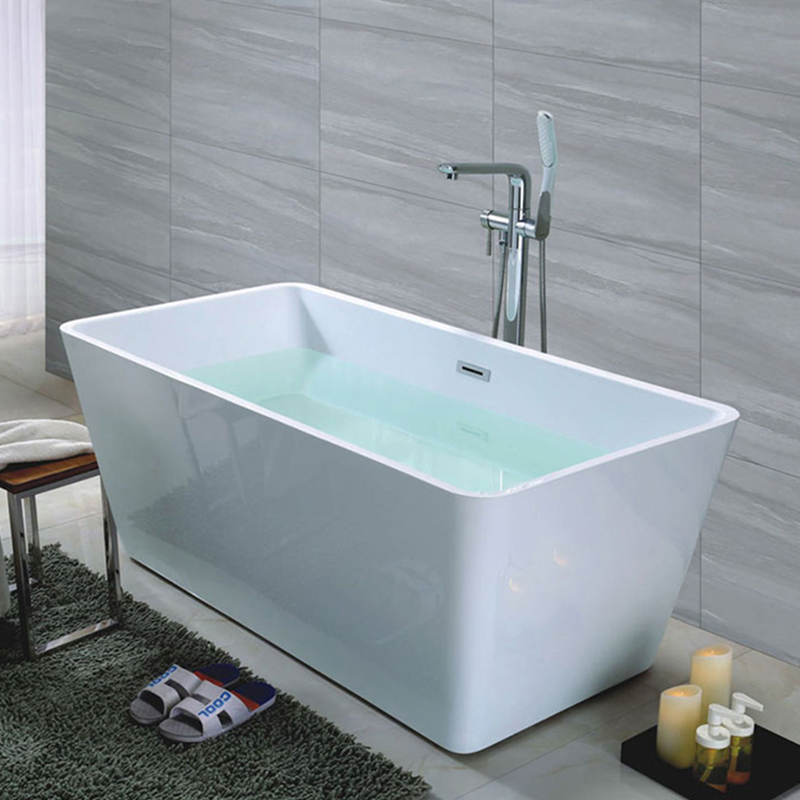 Прямоугольная акриловая ванна белая с черным
