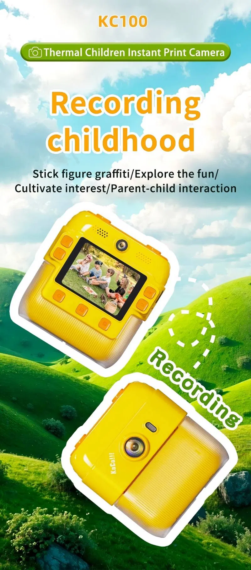 Children's Gift Cartoon Digital Camera 2.4 Inch High Definition Screen Simple Button Easy Use