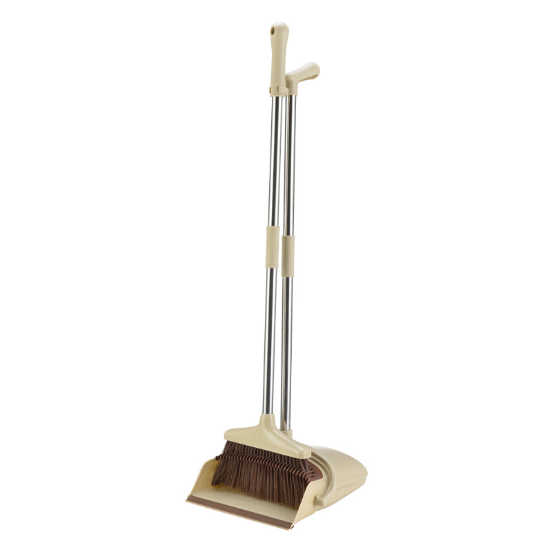 Upgrade Broom and Dustpan Set, Self-Cleaning with Dustpan Teeth